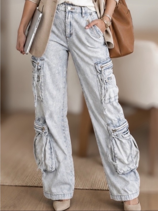 Blank NYC Denim - BLANK NYC Franklin Rib Cage Oversized Cargo Pockets Relaxed Jeans--NWT--28